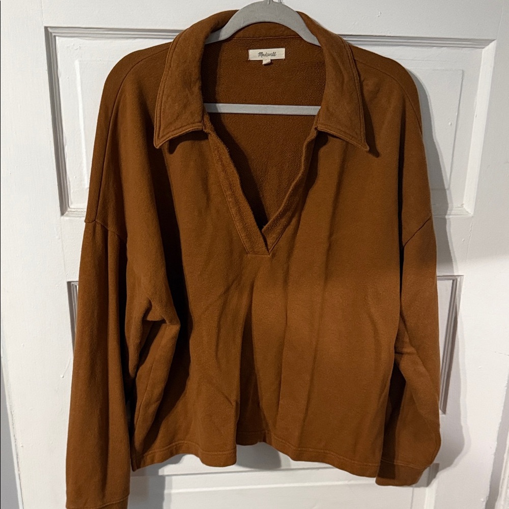 Madewell Chestnut Collared Sweater - XL